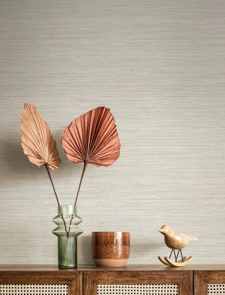 Sheehan Faux Grasscloth Wallpaper - Silver — Ảnh 4