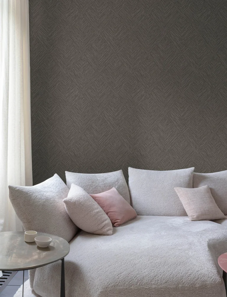 Chesapeake Hollis Textured Diamond Wallpaper - Charcoal — Ảnh 2