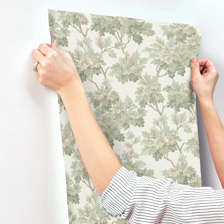 Oakcliff Leaf Trail Wallpaper - Sage — Ảnh 3