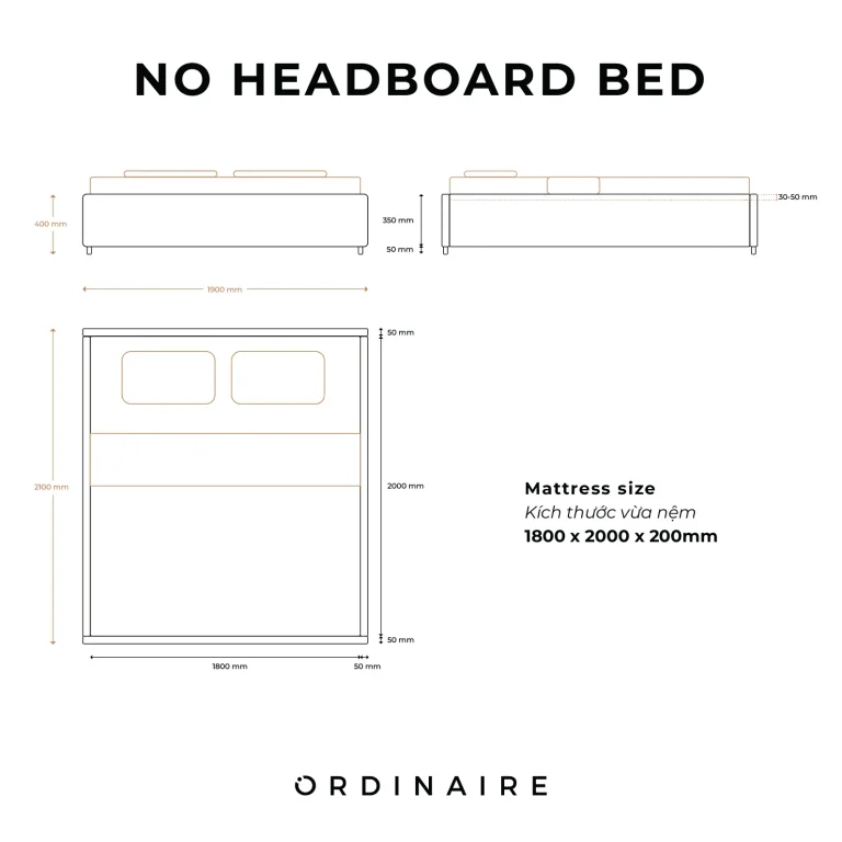 NO HEADBOARD BED — Image 7