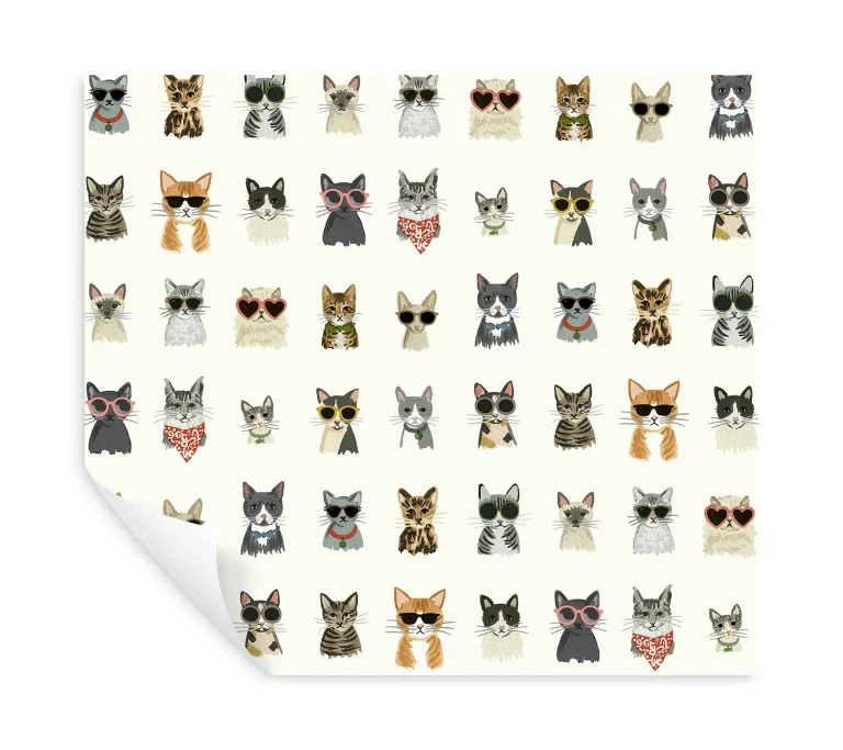 Rifle Paper Co. Cool Cats Peel and Stick Wallpaper - Multi White — Image 3