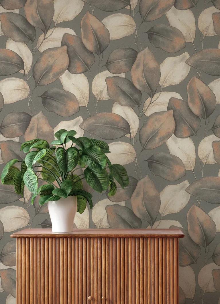 Evanthe Vine Wallpaper - Charcoal — Ảnh 2