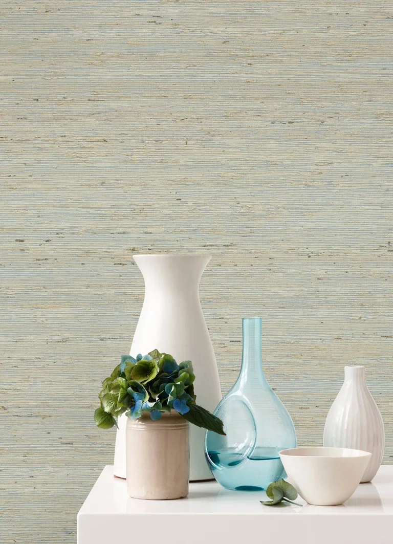 Aiko Sisal Grasscloth Wallpaper - Silver — Ảnh 5
