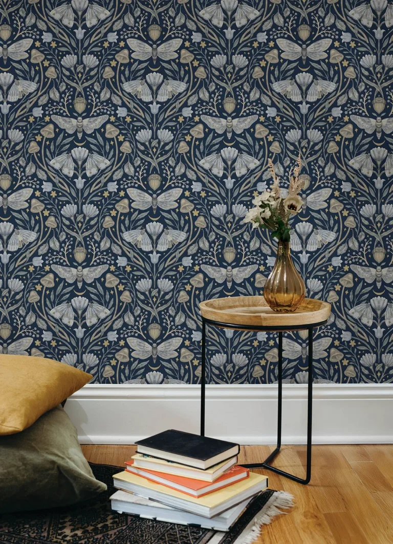 Chesapeake Mystic Moth Forest Magic Wallpaper - Navy — Ảnh 4
