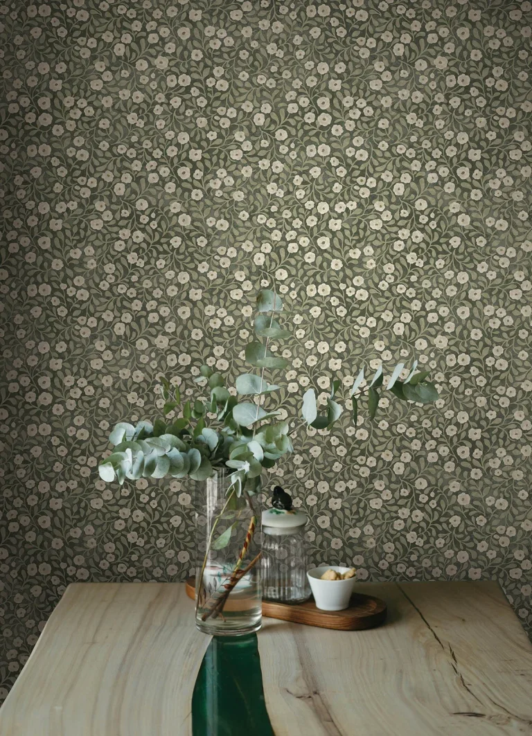 Chesapeake Poppy Trail Floral Wallpaper - Green — Image 5