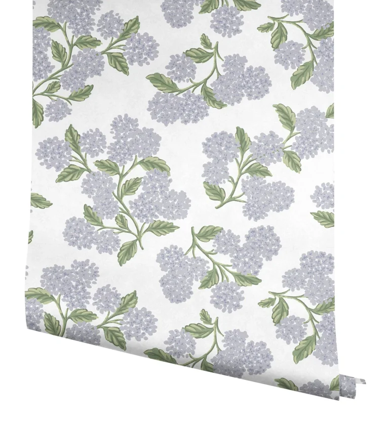 Rifle Paper Co. Hydrangea Peel and Stick Wallpaper - Lilac & White — Ảnh 3