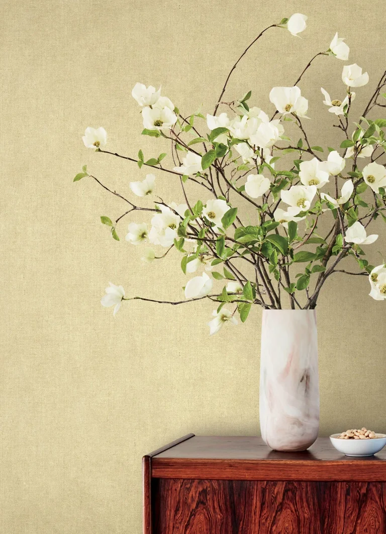 Nuovo Faux Linen Wallpaper - Ivory — Ảnh 2