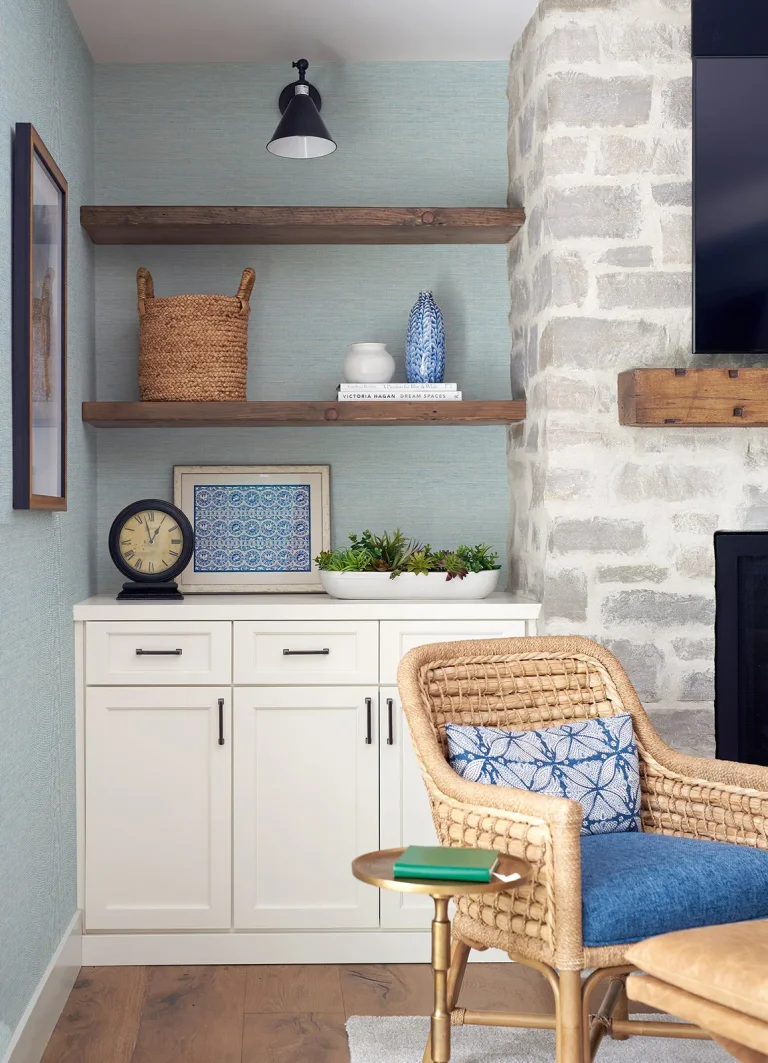 Chesapeake Agave Faux Grasscloth Wallpaper - Blue — Ảnh 4