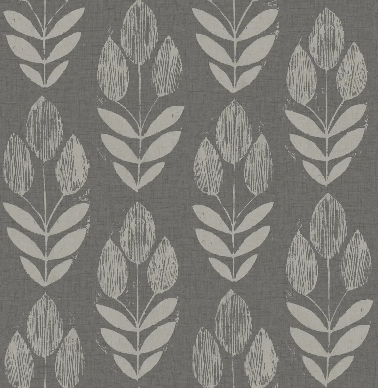 Chesapeake Garland Block Tulip Wallpaper - Charcoal