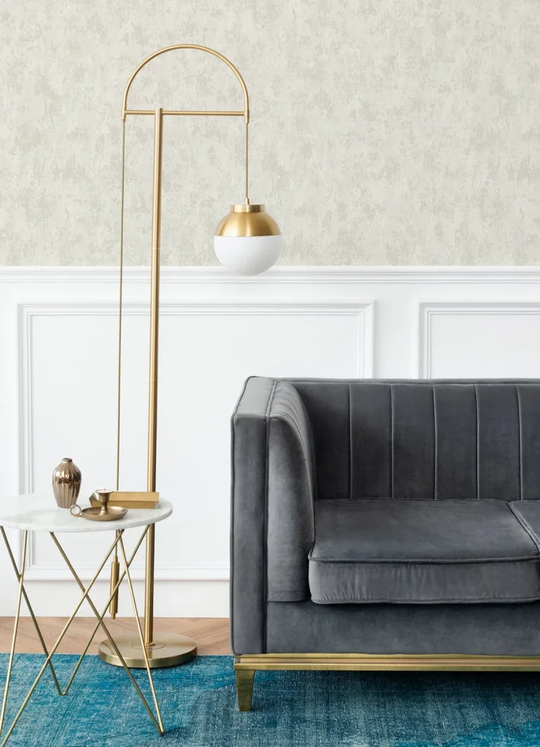 Haliya Metallic Plaster Wallpaper - White — Ảnh 4