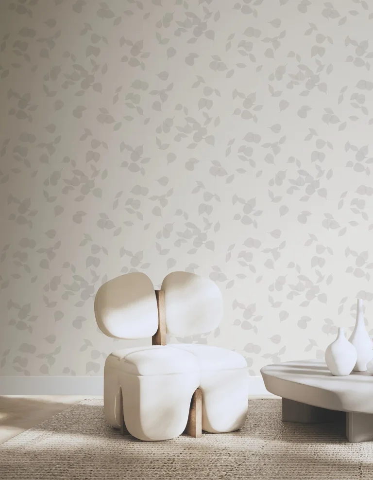 Myles Leaves Wallpaper - Light Grey — Ảnh 4