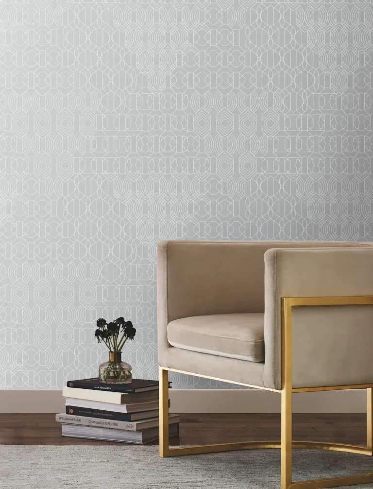 Modern Chandelier Wallpaper - Light Blue — Ảnh 4