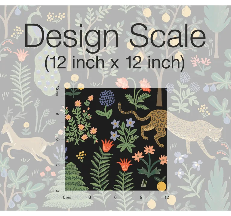 Rifle Paper Co. Menagerie Peel and Stick Wallpaper - Black — Ảnh 2