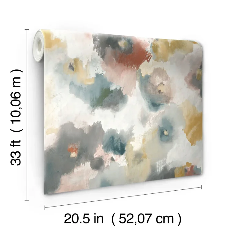 Impressionist Floral Wallpaper - Copper/Blue — Ảnh 6