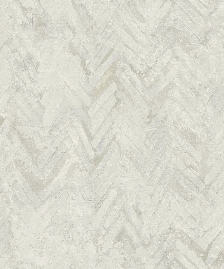Amesemi Distressed Herringbone Wallpaper - Off-white — Image 3