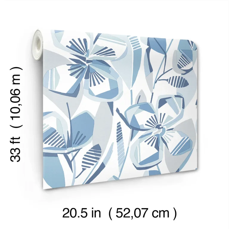 Nathalie Abstract Blooms Wallpaper - Blue — Ảnh 6