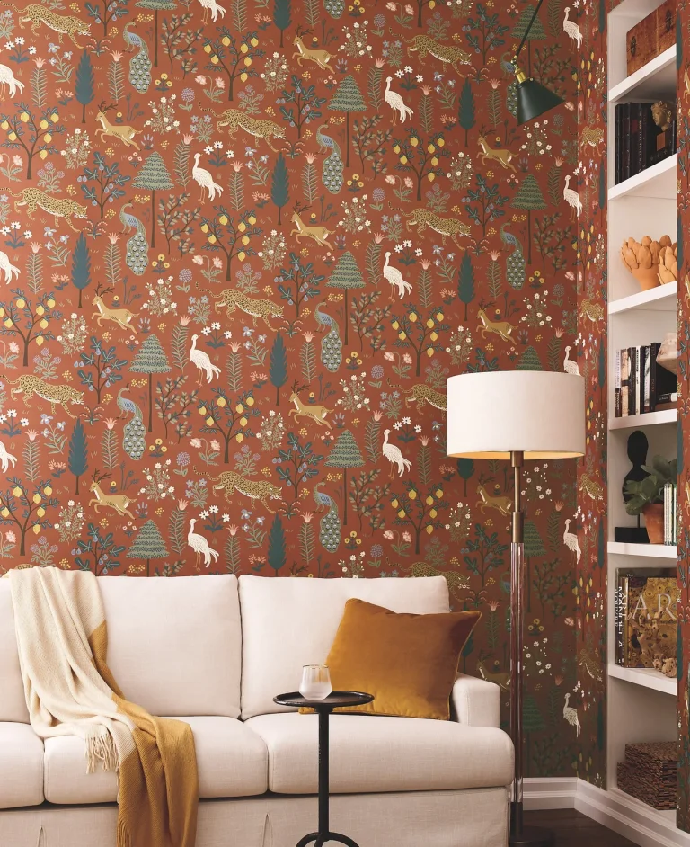 Rifle Paper Co. Menagerie Wallpaper - Rust