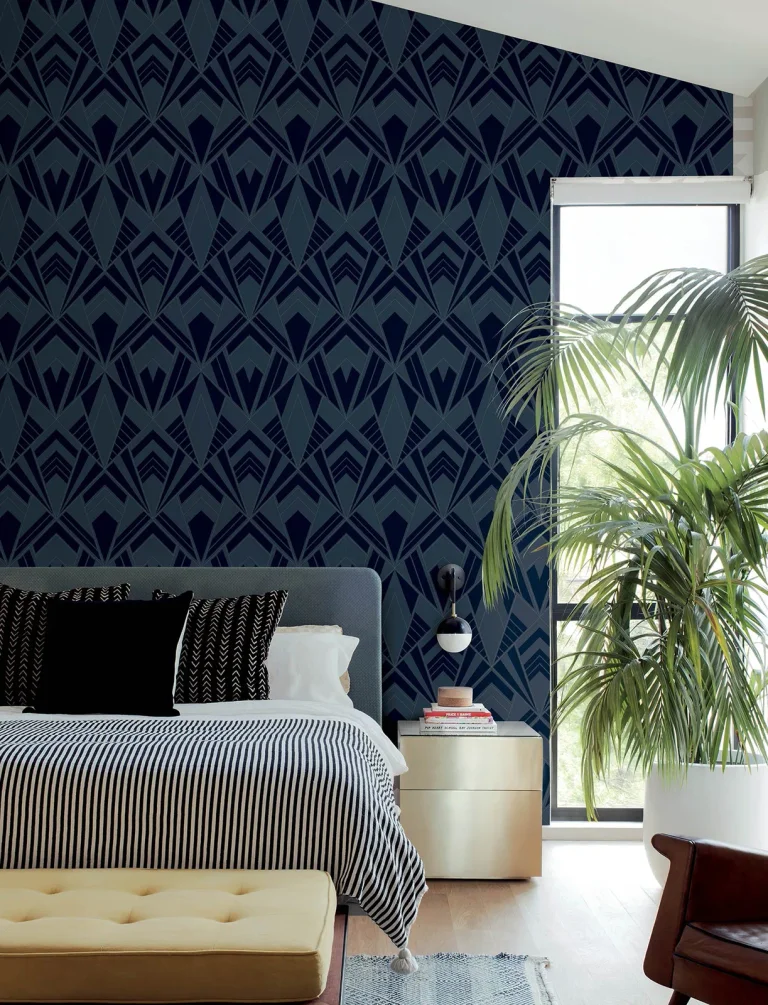 Allenby Flocked Wallpaper - Indigo — Ảnh 6