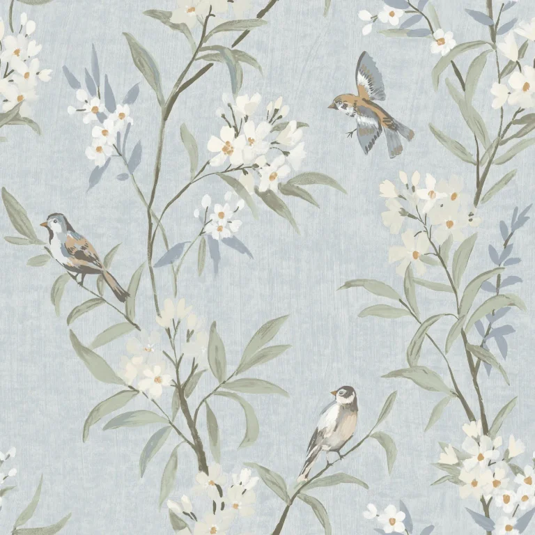 Chesapeake Tea Olive Finch Frolic Wallpaper - Light Blue — Ảnh 5