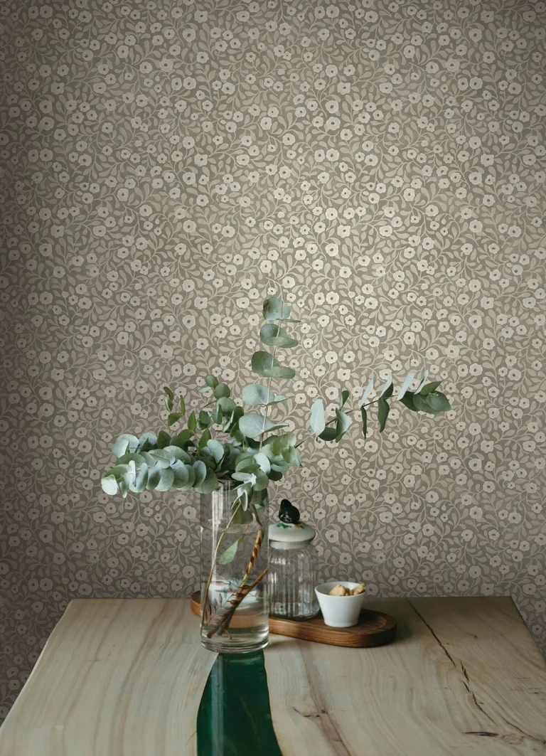 Chesapeake Poppy Trail Floral Wallpaper - Grey — Ảnh 3