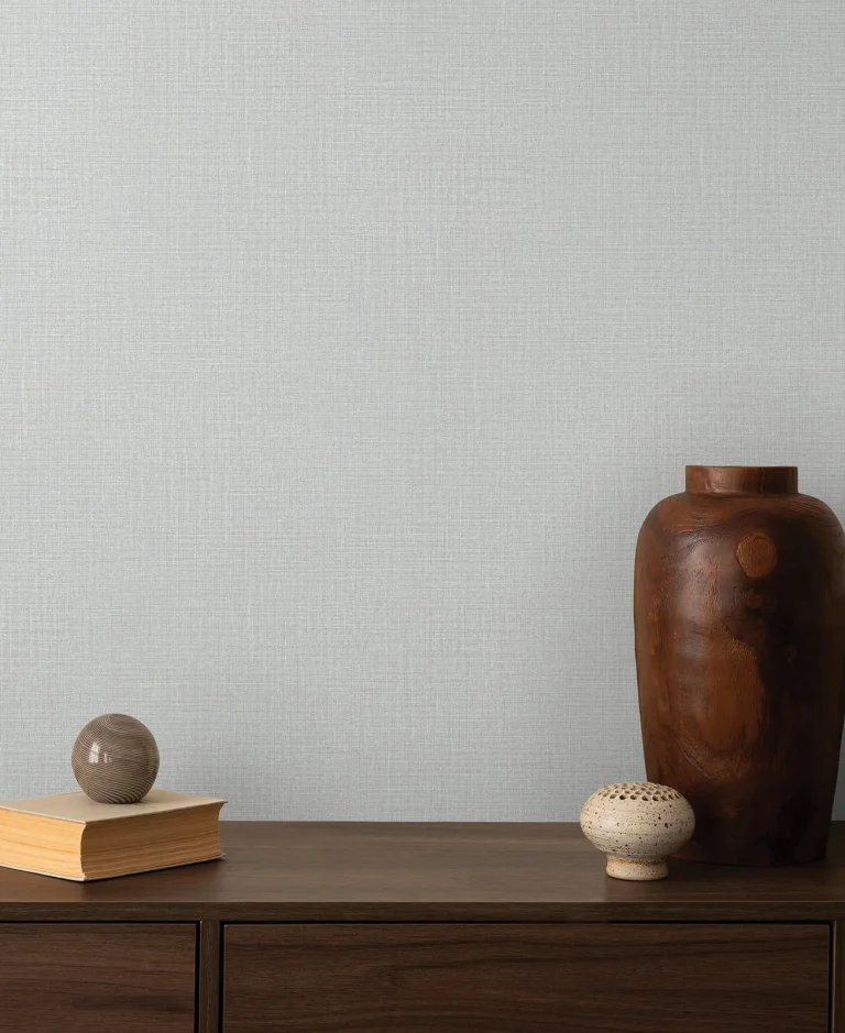 Georgette Faux Fabric Wallpaper - Light Grey — Ảnh 3