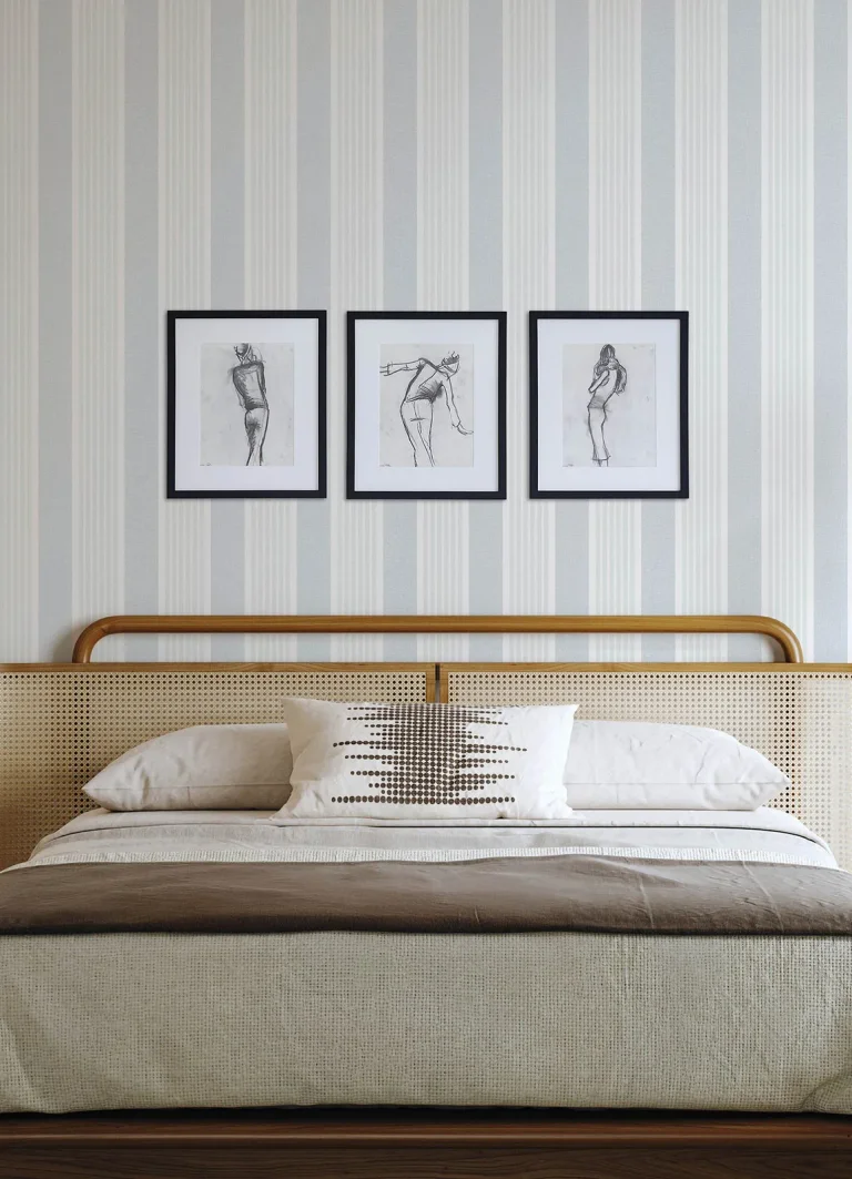 Chesapeake Bingley Embellished Stripe Wallpaper - Light Blue — Ảnh 5