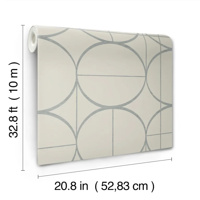 Sun Circles Wallpaper - Taupe/Silver — Image 3