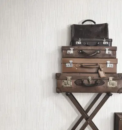 Ronald Redding Weekender Weave Wallpaper - White/Silver