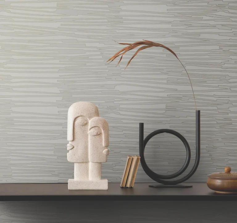 Water Reed Thatch Wallpaper - Dove/Silver — Ảnh 2