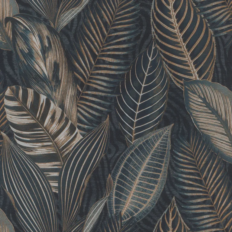 Acacius Tropical Foliage Wallpaper - Dark Blue — Ảnh 4