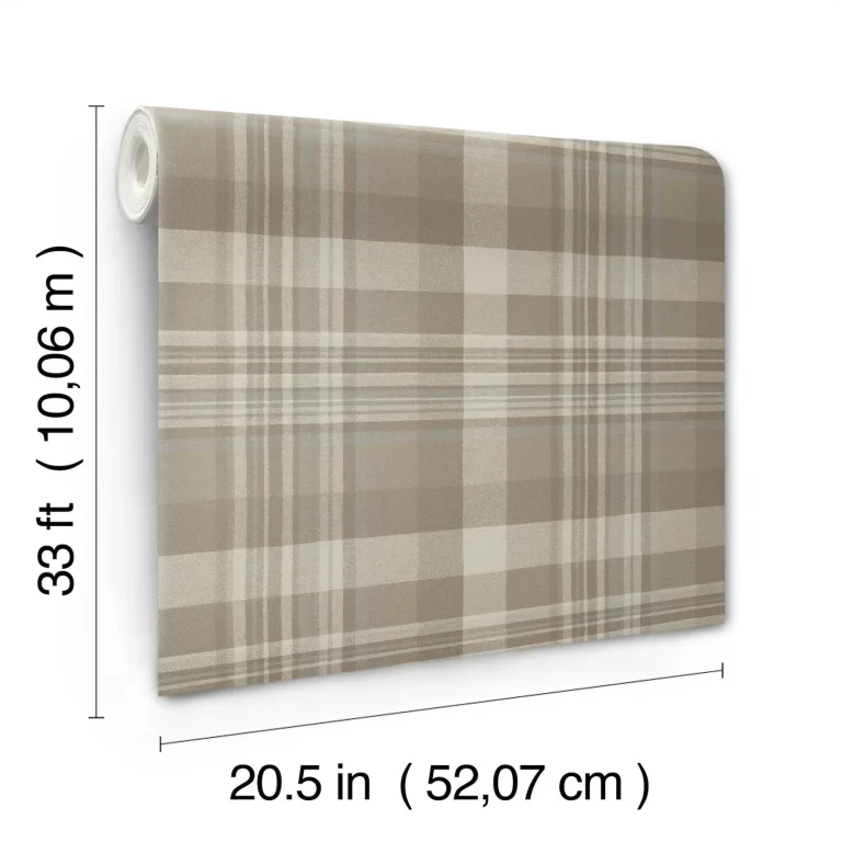 Chesapeake Dutton Plaid Wallpaper - Brown — Image 5