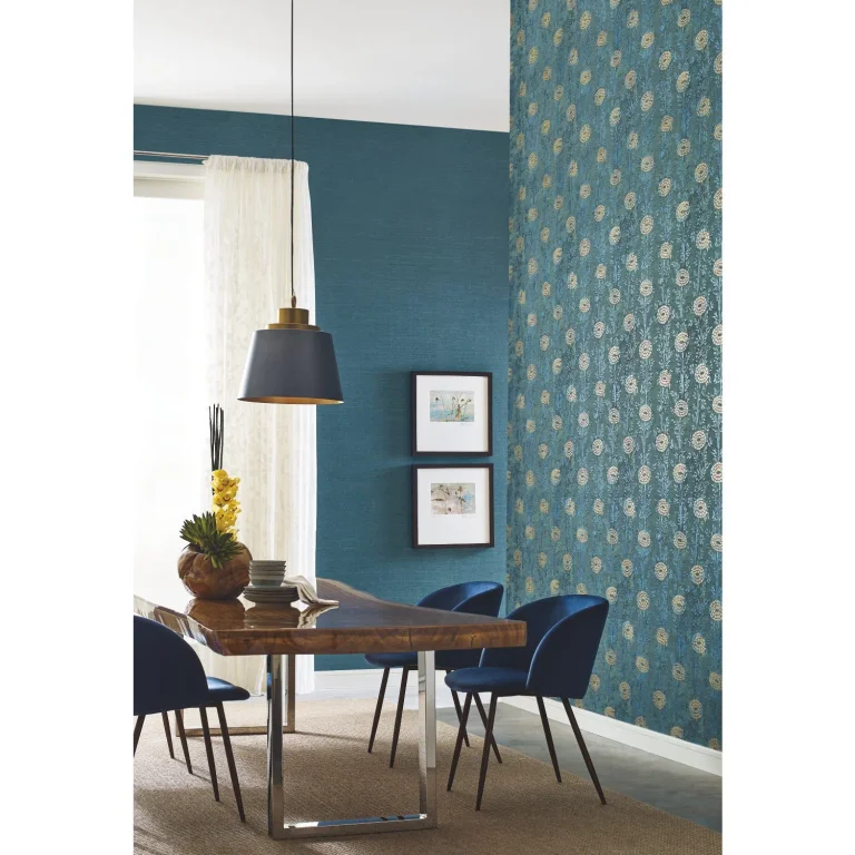 Ronald Redding French Marigold Wallpaper - Teal Green/Gold — Ảnh 5