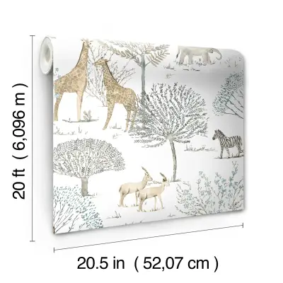 On the Savanna Peel and Stick Wallpaper - Beige/White