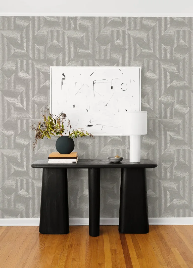 Mortenson Geometric Wallpaper - Dove — Ảnh 4