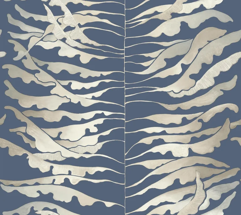 Leaf Column Wallpaper - Navy — Ảnh 5