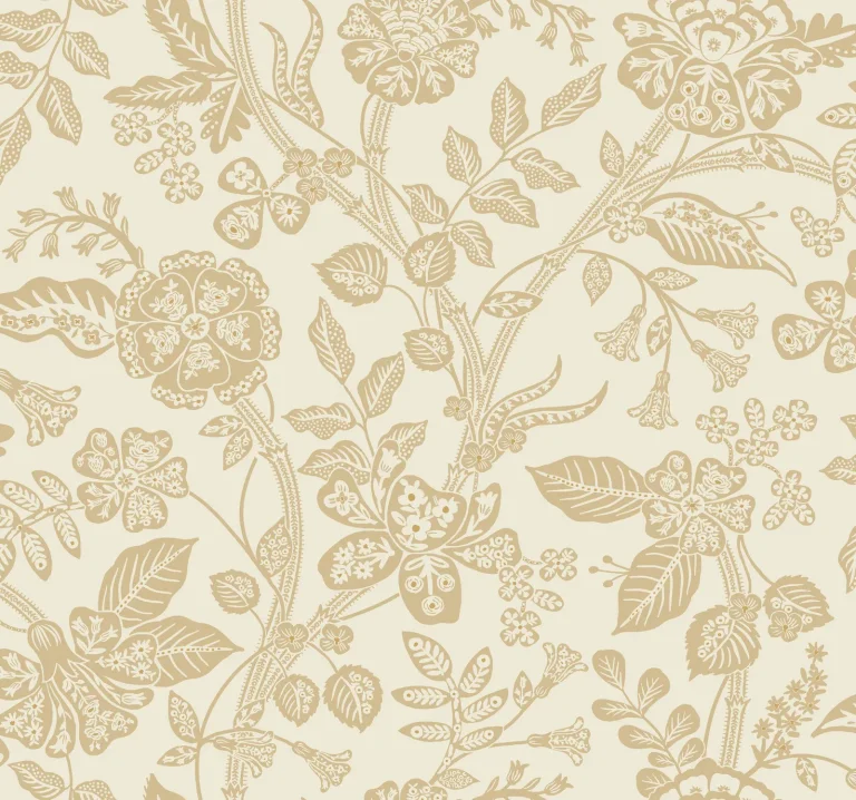 Rifle Paper Co. Gracie Garden Wallpaper - Gold & Linen — Ảnh 5