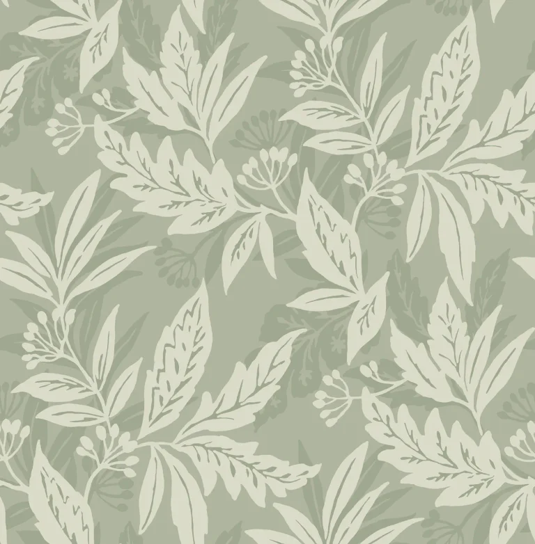 Anita Woodland Floral Wallpaper - Sage