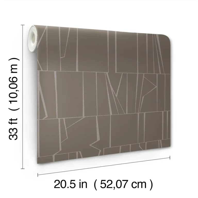 Huntington Geometric Stripe Wallpaper - Chocolate — Image 7
