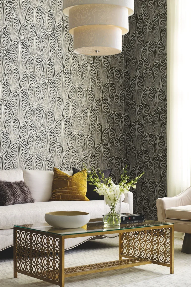 Deco Fountain Wallpaper - Black/White/Gold — Ảnh 3