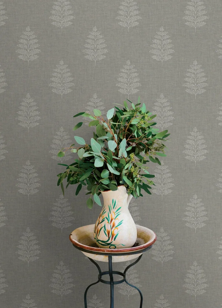 Chesapeake Frond Leaf Wallpaper - Charcoal — Ảnh 4