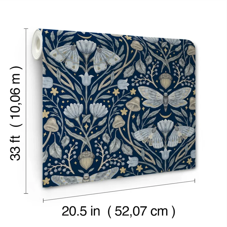 Chesapeake Mystic Moth Forest Magic Wallpaper - Navy — Ảnh 3