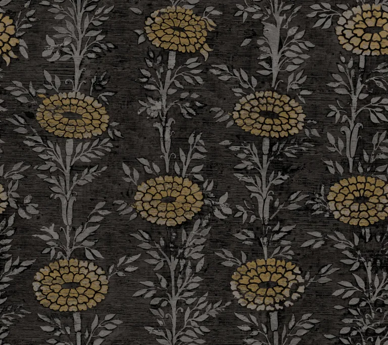 Ronald Redding French Marigold Wallpaper - Black & Gold — Ảnh 5