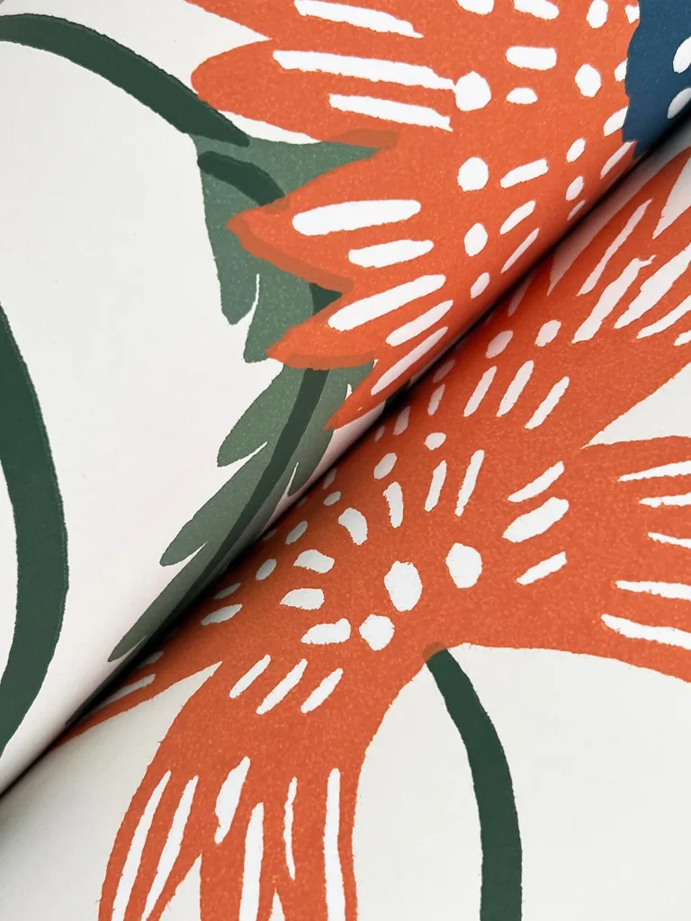 Rifle Paper Co. Aster Wallpaper - Linen & Coral — Image 2
