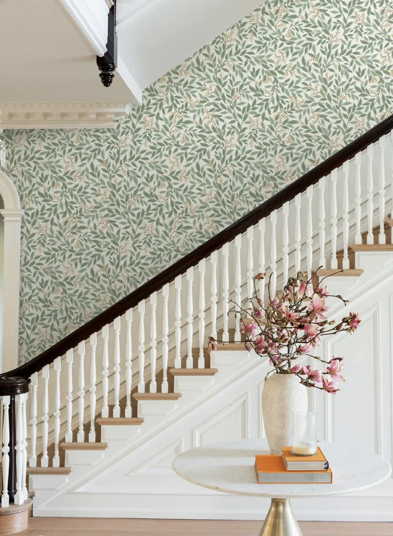 Rifle Paper Co. Willowberry Wallpaper - Sage & White — Ảnh 5