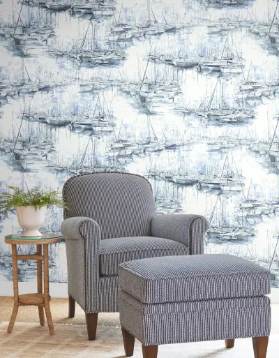 Ronald Redding Yacht Club Scenic Wallpaper - Blue