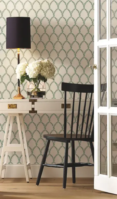 Rifle Paper Co. Laurel Wallpaper - Green & White