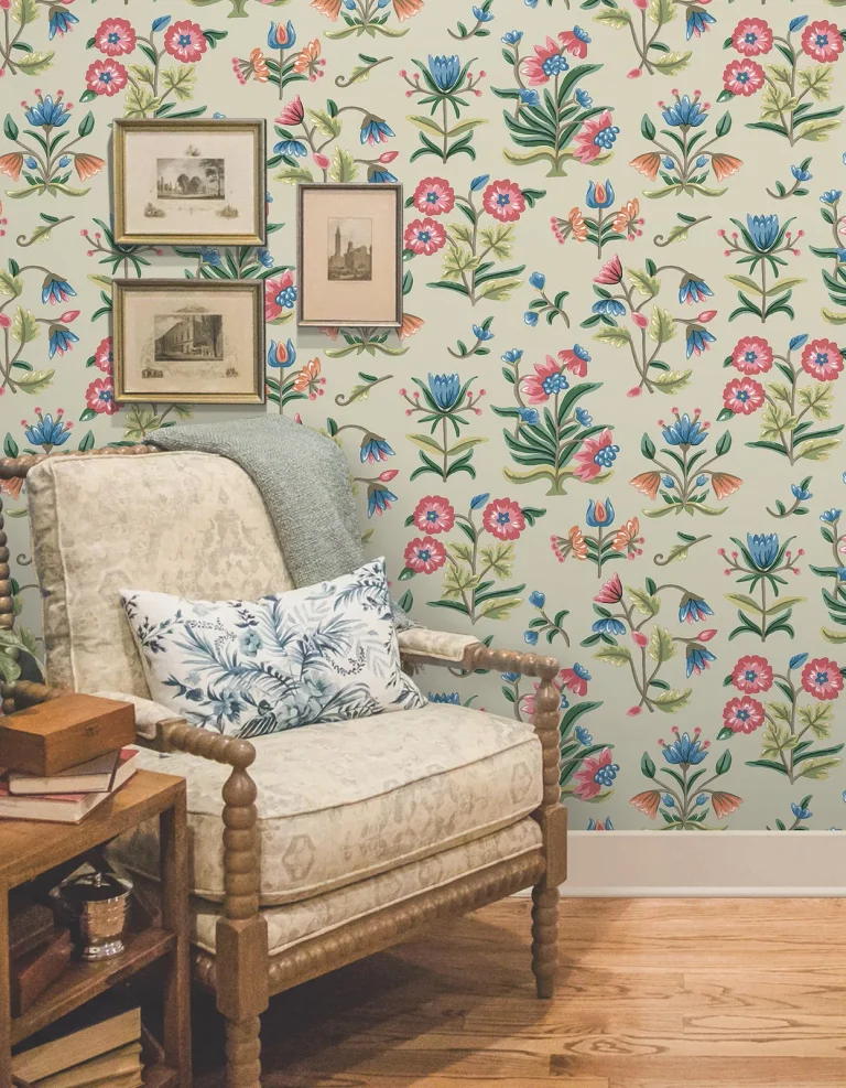 Erin & Ben Heirloom Floral Peel and Stick Wallpaper - Taupe/Multi — Ảnh 5