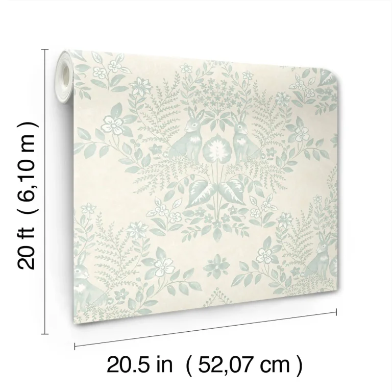 Erin & Ben Cottontail Toile Peel and Stick Wallpaper - Vintage Duck Egg — Ảnh 8