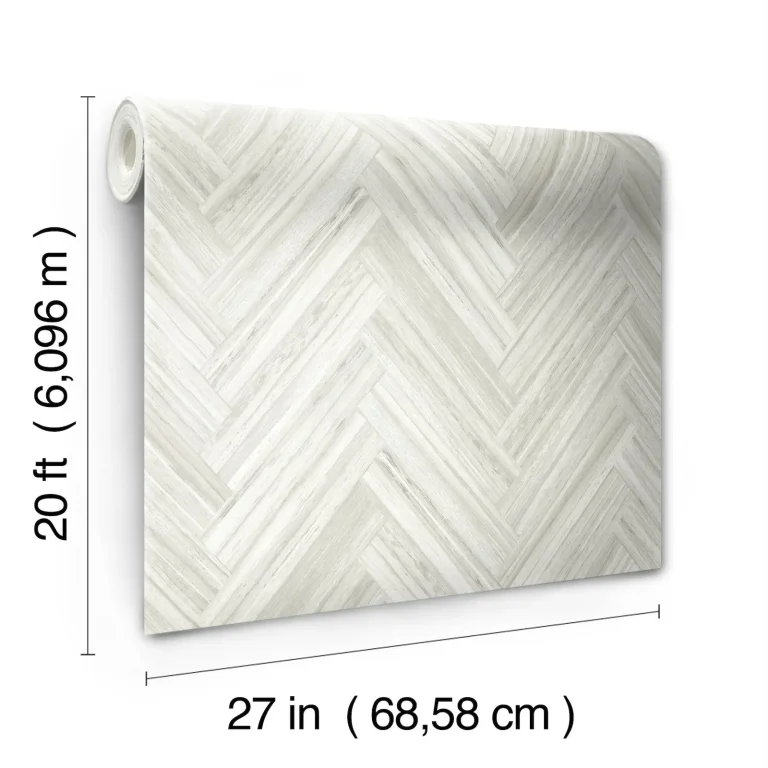 Hermosa Herringbone Peel and Stick Wallpaper - Cream — Ảnh 7