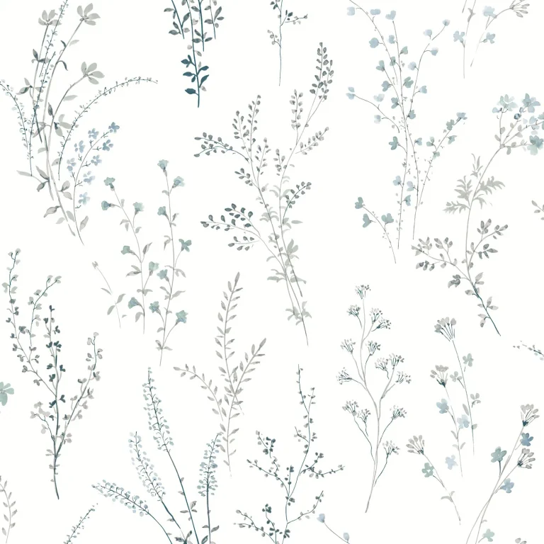 Wildflower Sprigs Peel and Stick Wallpaper - Blue/Green — Ảnh 4
